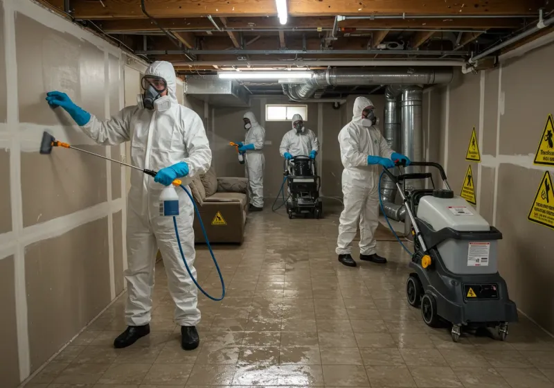 Basement Moisture Removal and Structural Drying process in Lakewood, OH